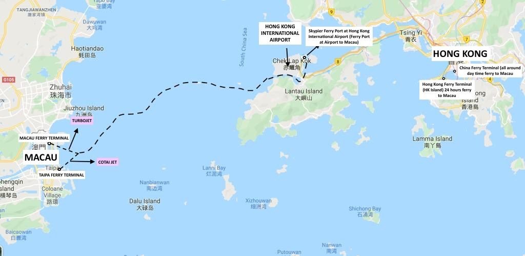 Hong Kong to Macau Ferry Route