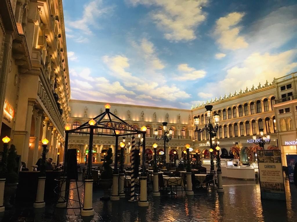 Grand Canal Shoppe with Sky Painted Roof - Venetian Las Vegas