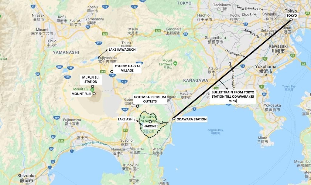 Mount Fuji Map, Japan
