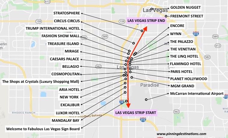 Las Vegas 3 Day Itinerary Guide Map