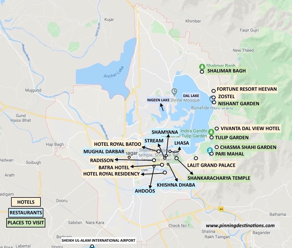 Places to visit, eat and stay in Srinagar
